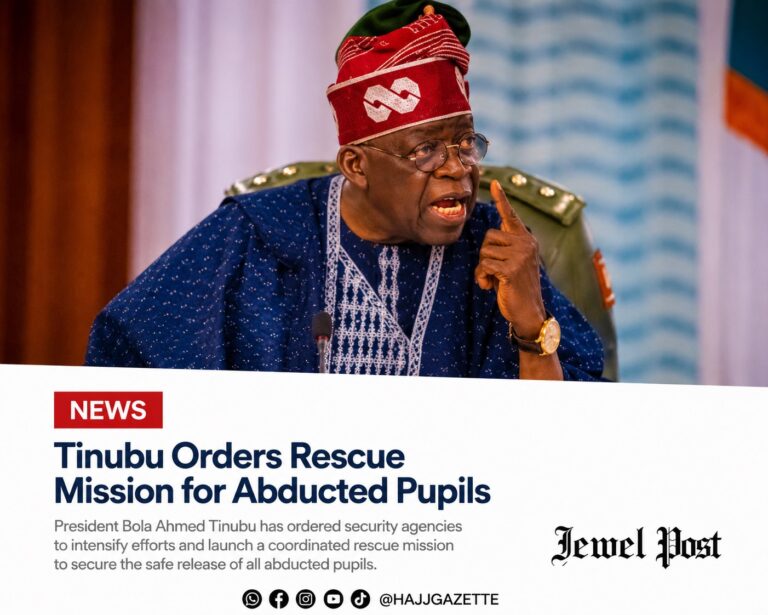 Tinubu Orders Rescue Mission for Abducted Pupils