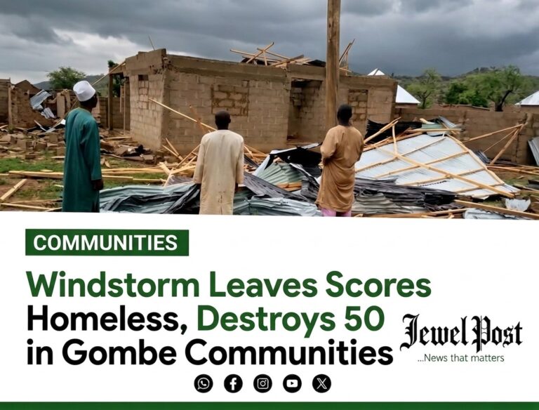 Windstorm Leaves Scores Homeless, Destroys 50 Houses in Gombe Communities